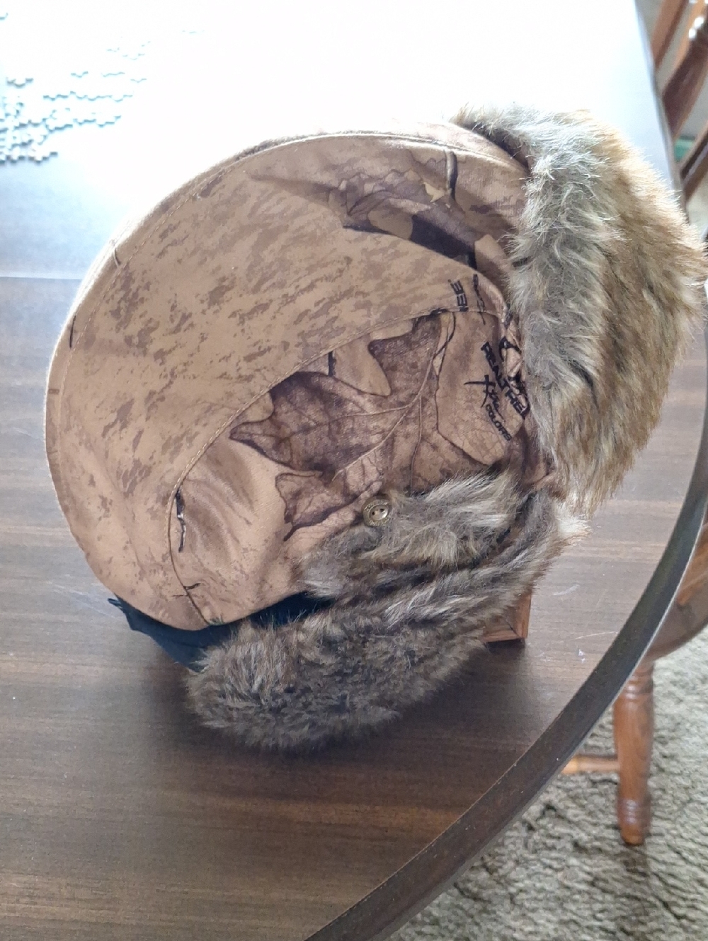 Realtree Camo Trapper Hat in Brown and Tan with Faux Fur Trim NWOT